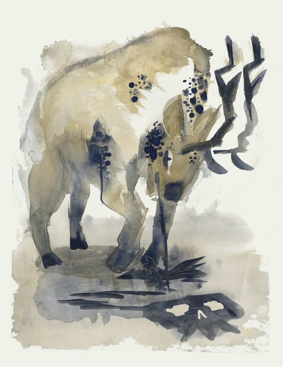 Painting of a deer with chronic wasting syndrome